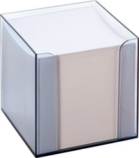 folia Zettelbox Kunststoff (Rauchglas - Füllung: weiß)