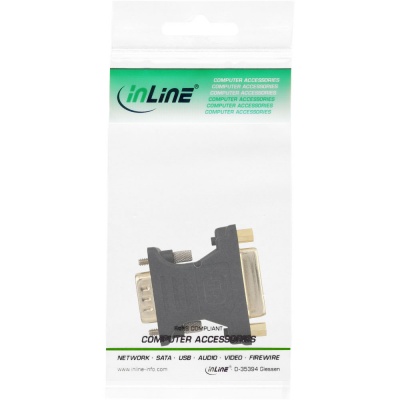 InLine DVI-A Adapter (24+5 Buchse auf 15pol HD Stecker - vergoldet)