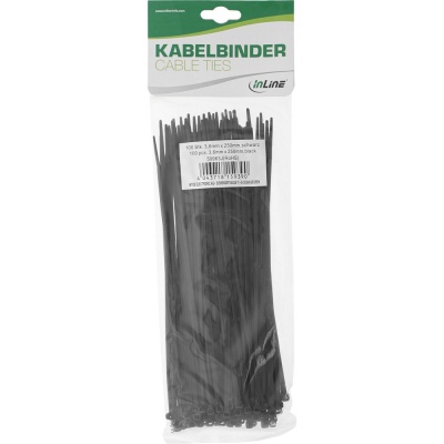 InLine Kabelbinder Länge 250mm - Breite 3,6mm (schwarz - 100Stk.)