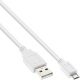 InLine USB 2.0 Kabel USB-A St an Micro-B St (weiß - 1m)