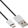 InLine USB 2.0 Kabel Typ C St an A St (schwarz/Alu - 1m)