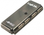 LogiLink USB 2.0 Hub (4 Port - anthrazit/transparent)