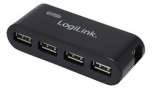 LogiLink USB 2.0 Hub mit Netzteil (4 Port - schwarz)