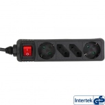 InLine Steckdosenleiste mit Schalter (4-fach - 1,5m - schwarz)